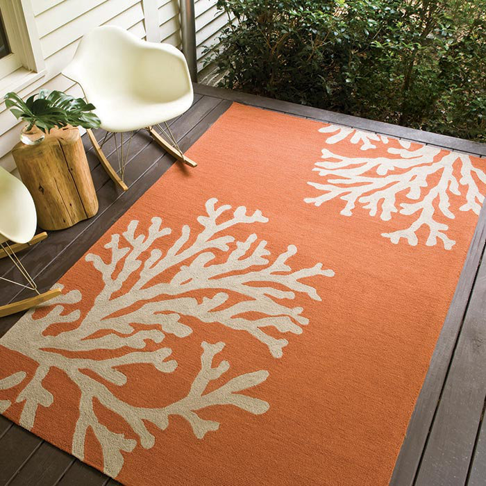 The Conestoga Trading Co. Hooked Orange Indoor/Outdoor Area Rug & Reviews Wayfair